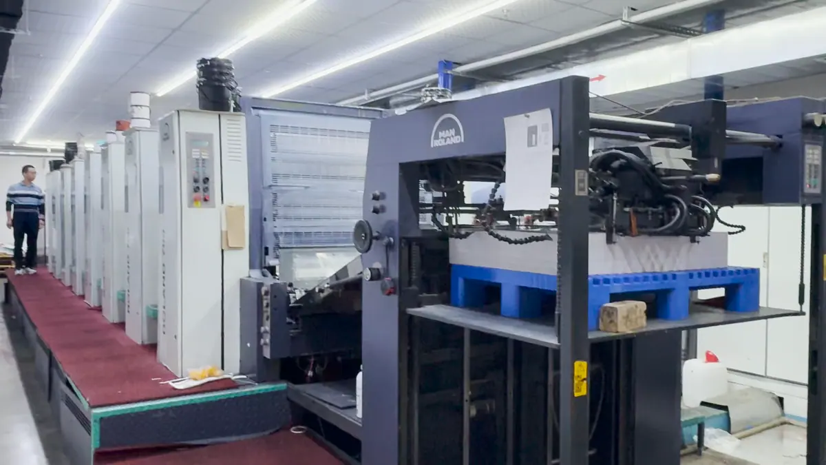 Multicolor offset printing press for paper packaging production