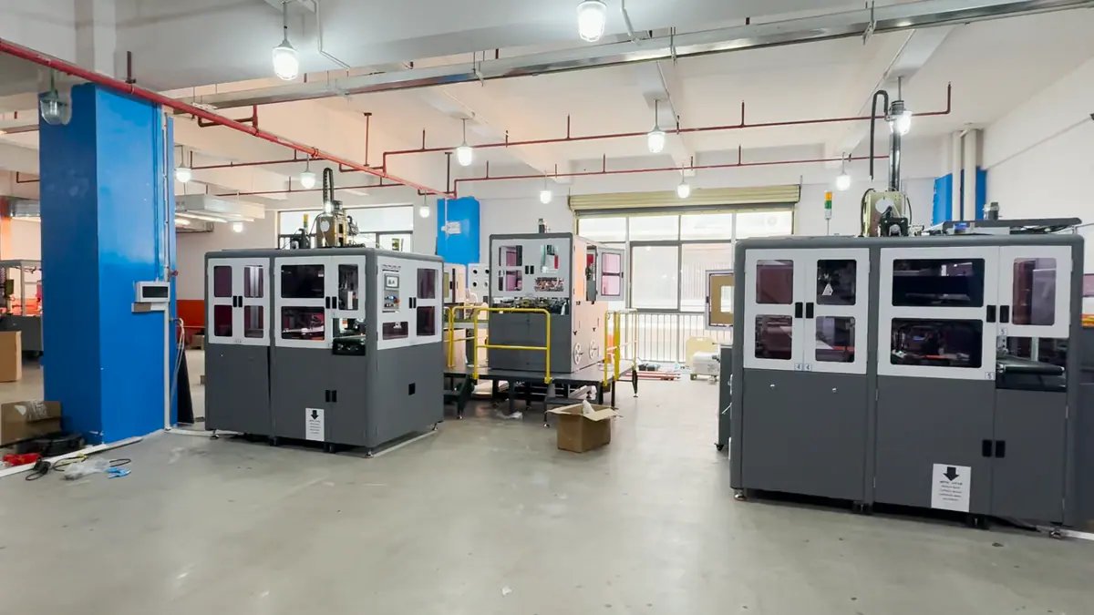 Rigid box forming equipment in the packaging production area