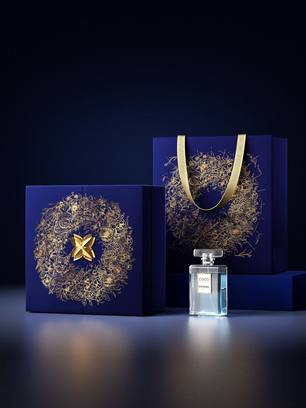 Prussian blue cosmetic gift box set