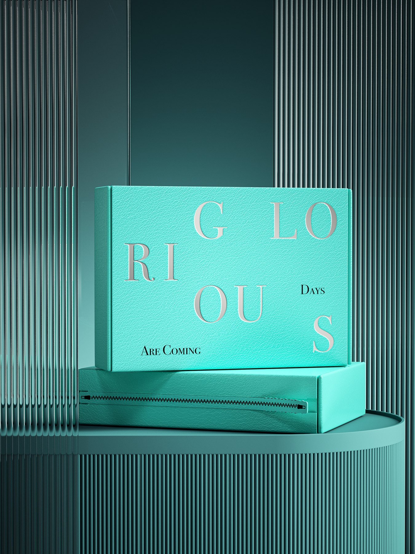 Turquoise corrugated mailer box